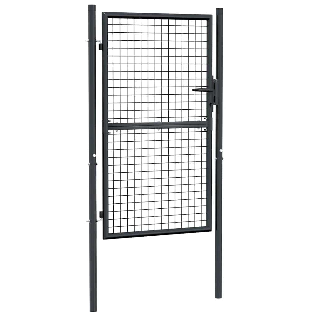 Mesh Garden Gate Galvanised Steel 100x200 cm Grey