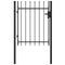 Fence Gate Single Door with Spike Top Steel 1x1.2 m Black