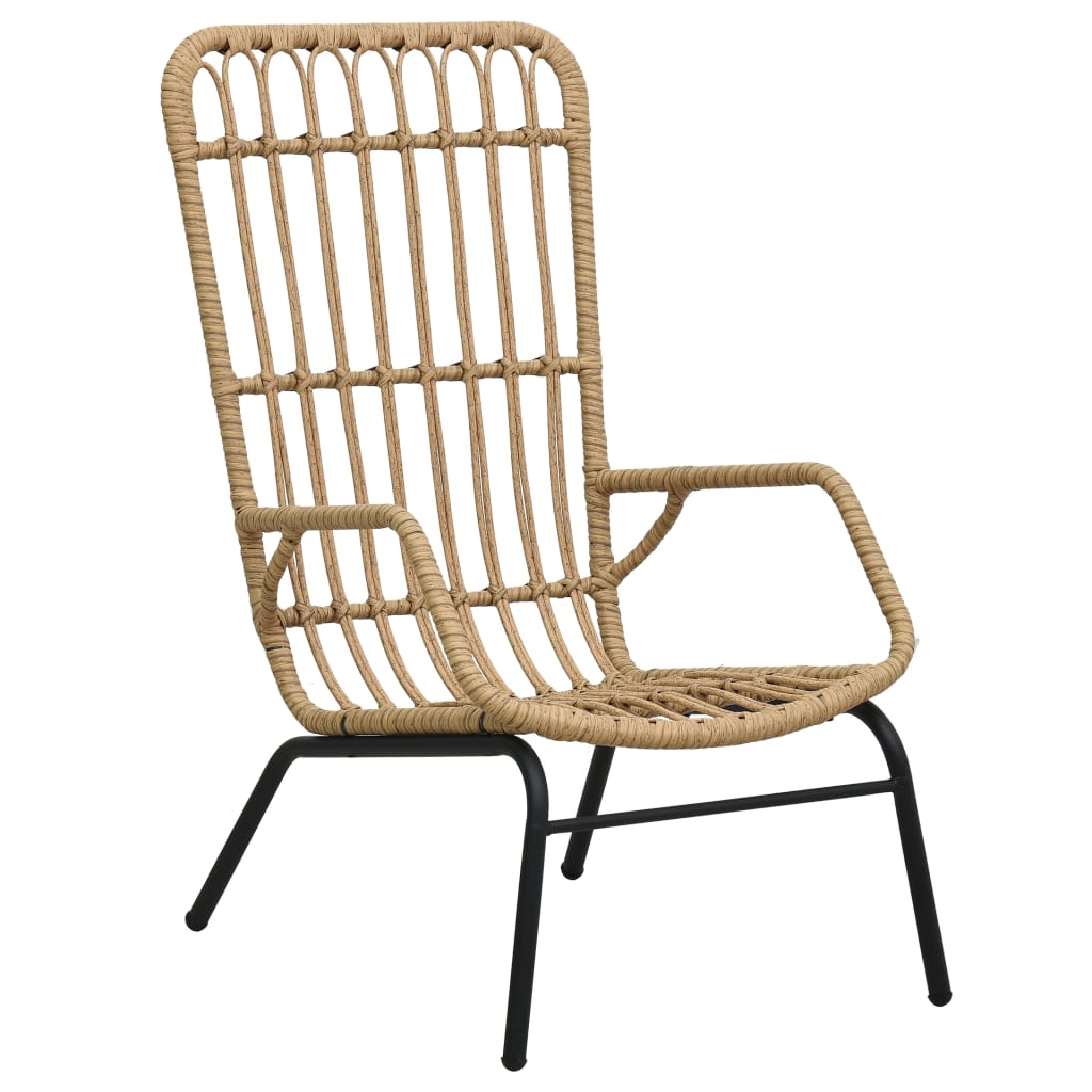 Garden Chair Poly Rattan Light Brown