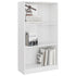 3-Tier Book Cabinet High Gloss White 60x24x109 Engineered Wood