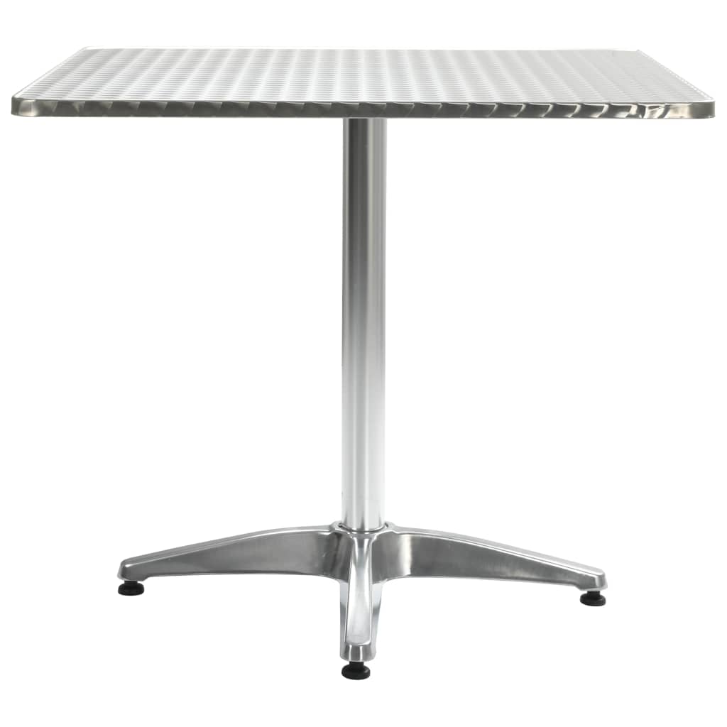 Garden Table Silver 80x80x70 cm Aluminium