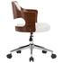 Swivel Dining Chair White Bent Wood and Faux Leather