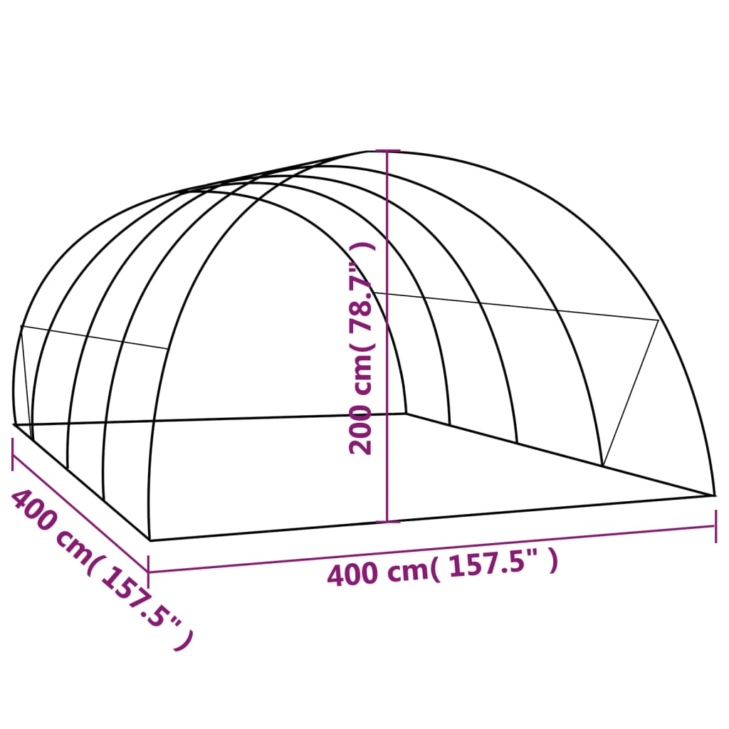 Greenhouse 16 m² 4x4x2 m