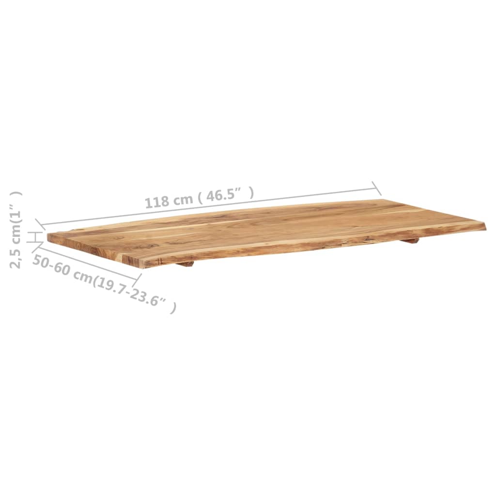 Table Top Solid Acacia Wood 118x(50-60)x2.5 cm