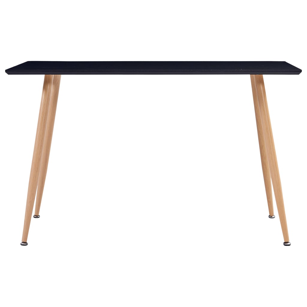 Dining Table Black and Oak 120x60x74 cm MDF