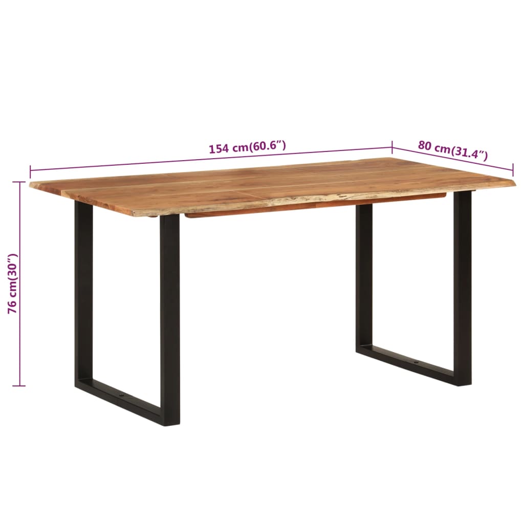 Dining Table 154x80x76 cm Solid Acacia Wood