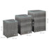 Side Tables 3 pcs with Glass Top Grey Poly Rattan