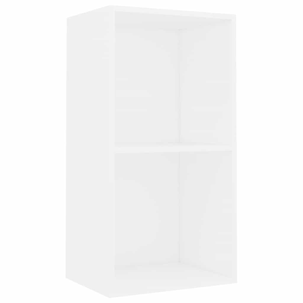 2-Tier Book Cabinet White 40x30x76.5 cm Engineered Wood