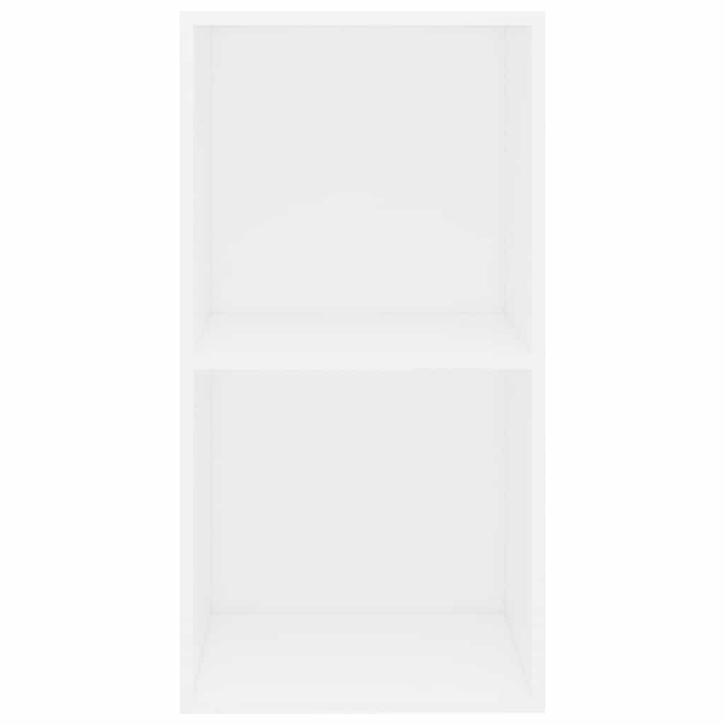 2-Tier Book Cabinet White 40x30x76.5 cm Engineered Wood