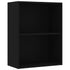 2-Tier Book Cabinet Black 60x30x76.5 cm Engineered Wood