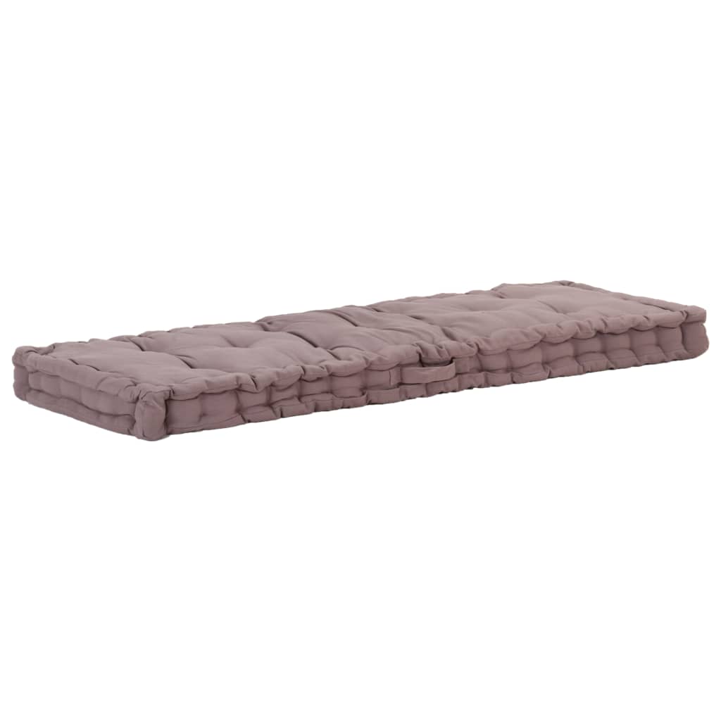 Pallet Floor Cushion Cotton 120x40x7 cm Taupe