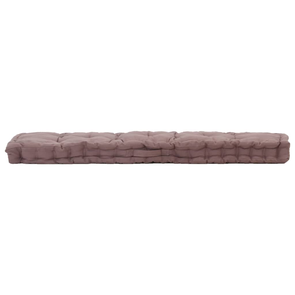 Pallet Floor Cushion Cotton 120x40x7 cm Taupe