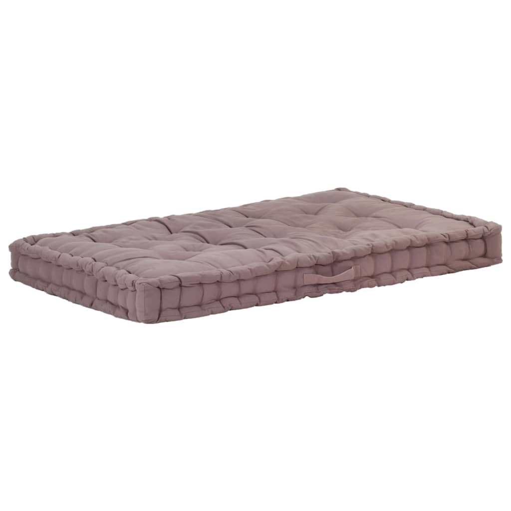 Pallet Floor Cushion Cotton 120x80x10 cm Taupe