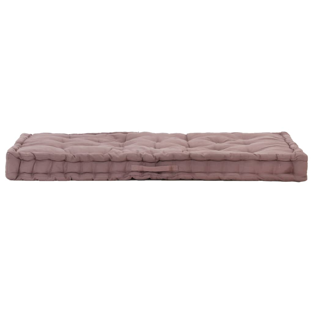 Pallet Floor Cushion Cotton 120x80x10 cm Taupe