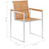 Garden Chairs 2 pcs Solid Teak Wood and Stainless Steel