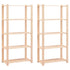 5-Tier Storage Racks 2 pcs 80x38x170 cm Solid Wood Pine 250 kg