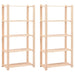 5-Tier Storage Racks 2 pcs 80x38x170 cm Solid Wood Pine 250 kg