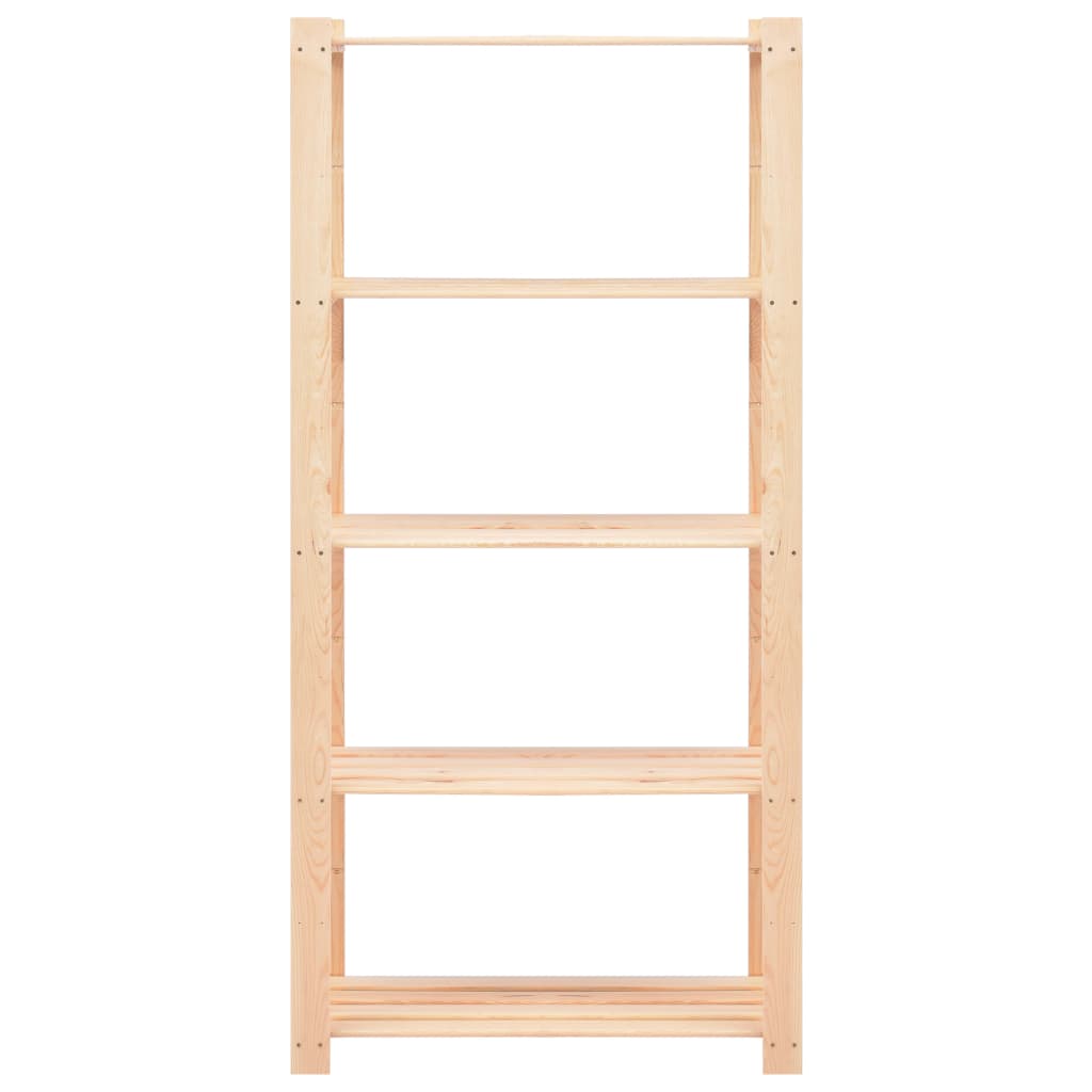 5-Tier Storage Racks 2 pcs 80x38x170 cm Solid Wood Pine 250 kg