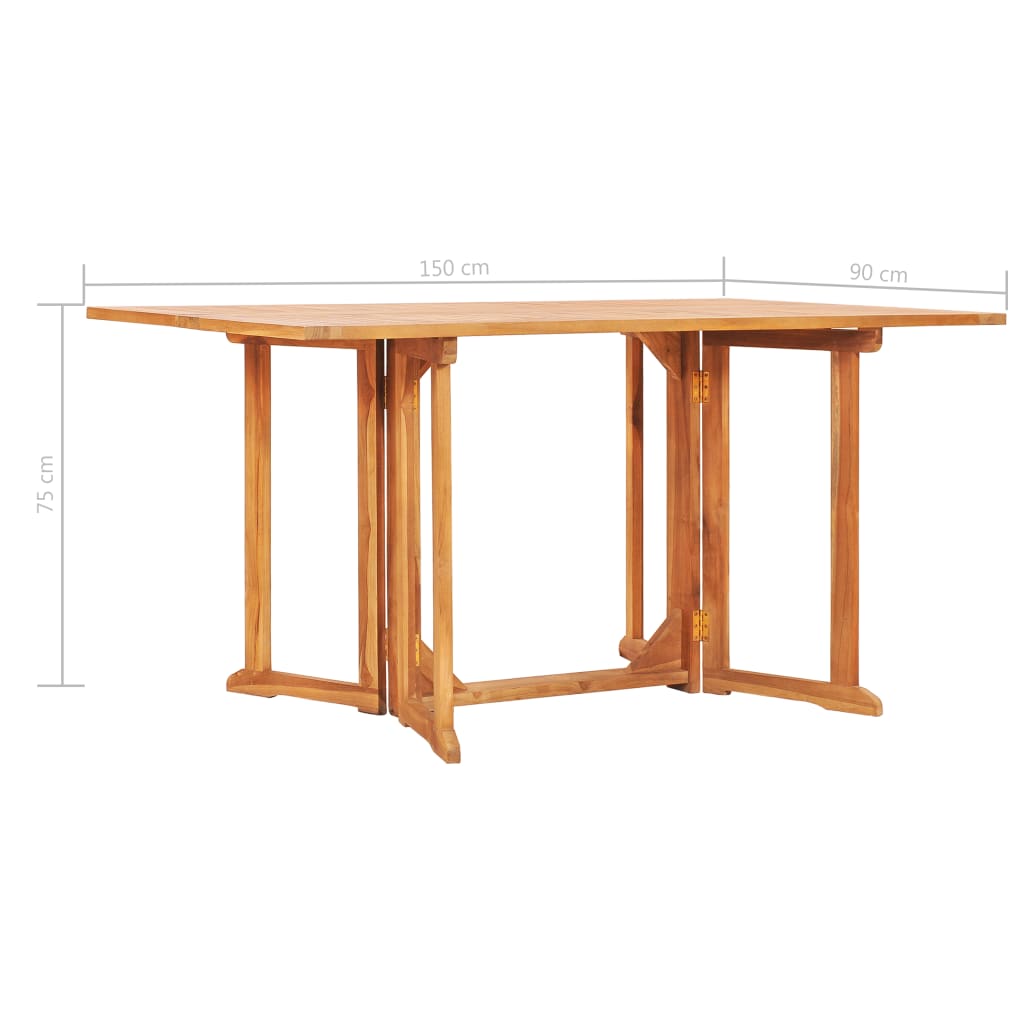 Folding Butterfly Garden Table 150x90x75 cm Solid Teak Wood