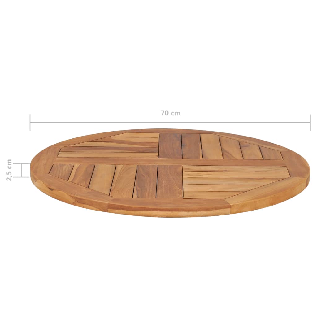 Table Top Solid Teak Wood Round 2.5 cm 70 cm