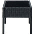 Garden Table Black 75x40x37 cm Poly Rattan