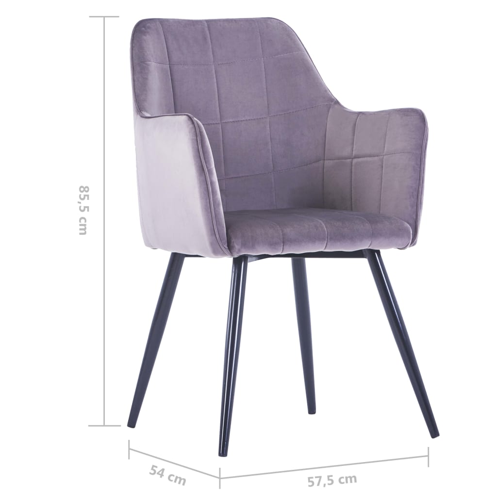 Dining Chairs 2 pcs Grey Velvet