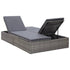 Double Sun Lounger with Cushion Poly Rattan Grey