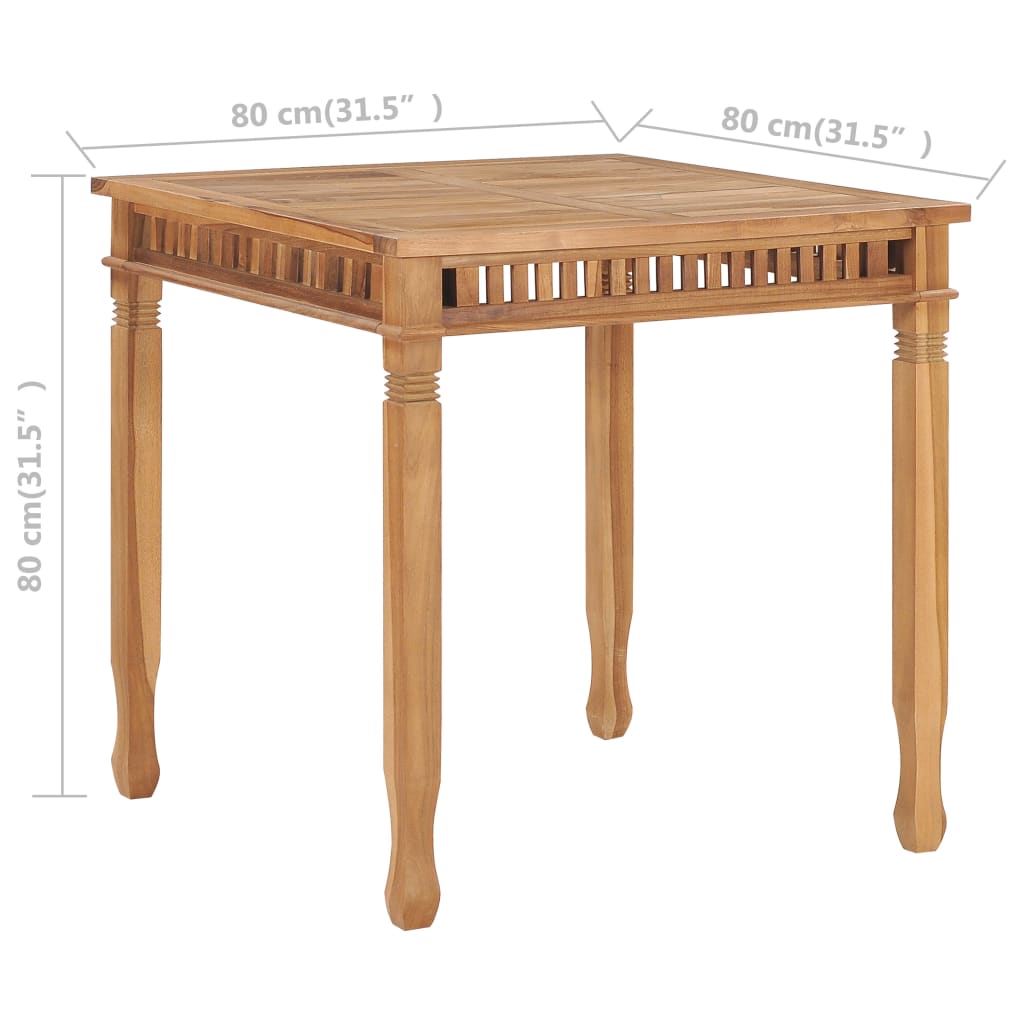 Garden Dining Table 80x80x80 cm Solid Teak Wood