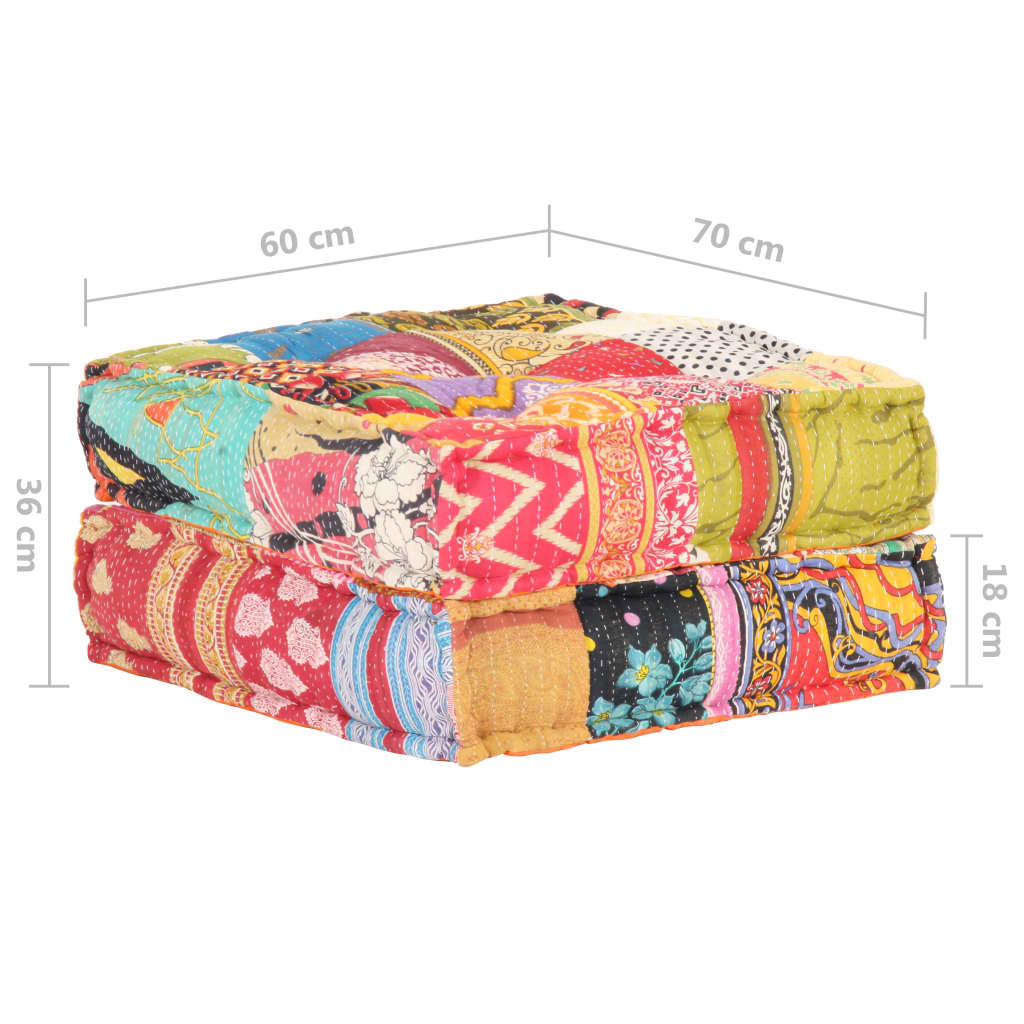 Pouffe 60x70x36 cm Patchwork Fabric