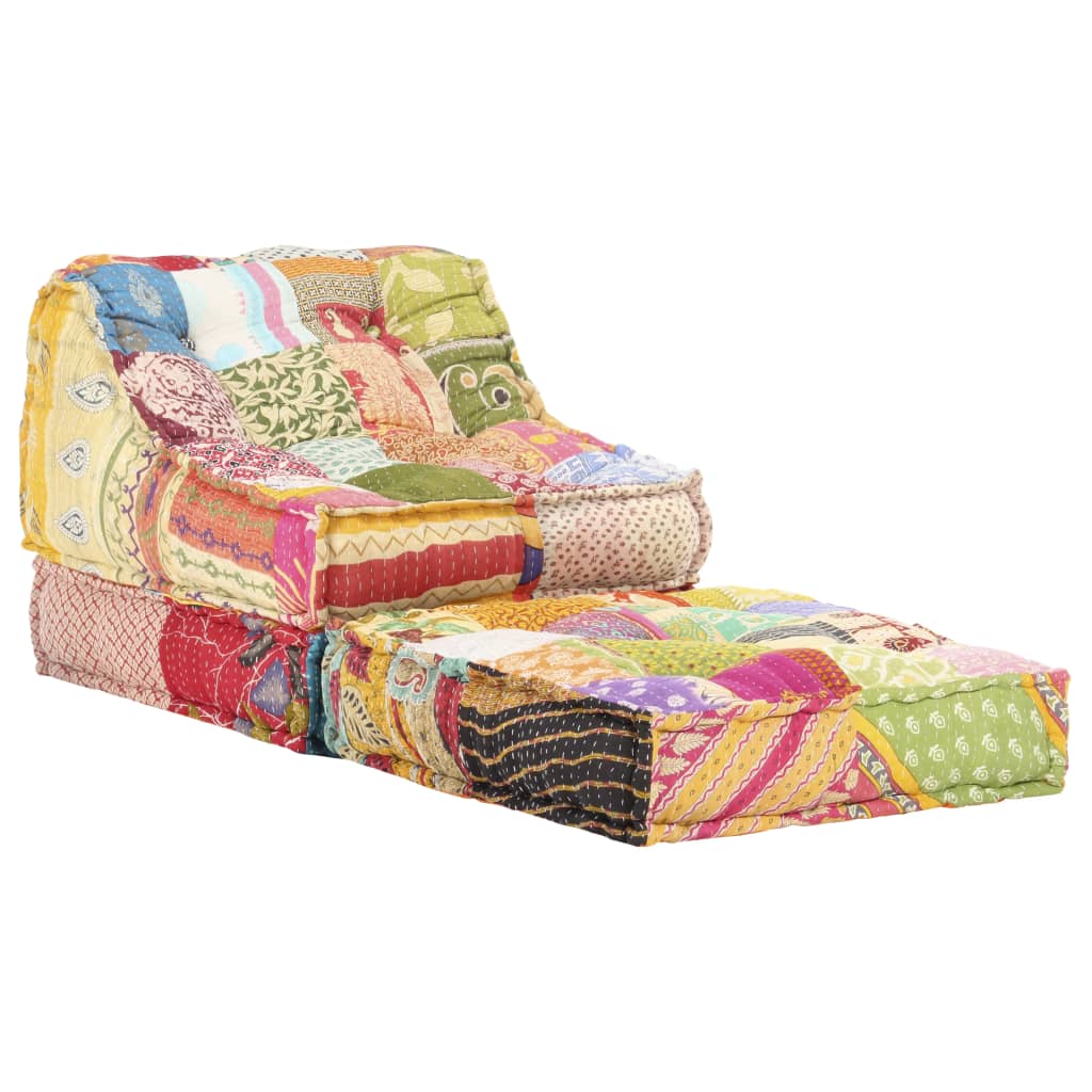 Modular Pouffe Patchwork Fabric