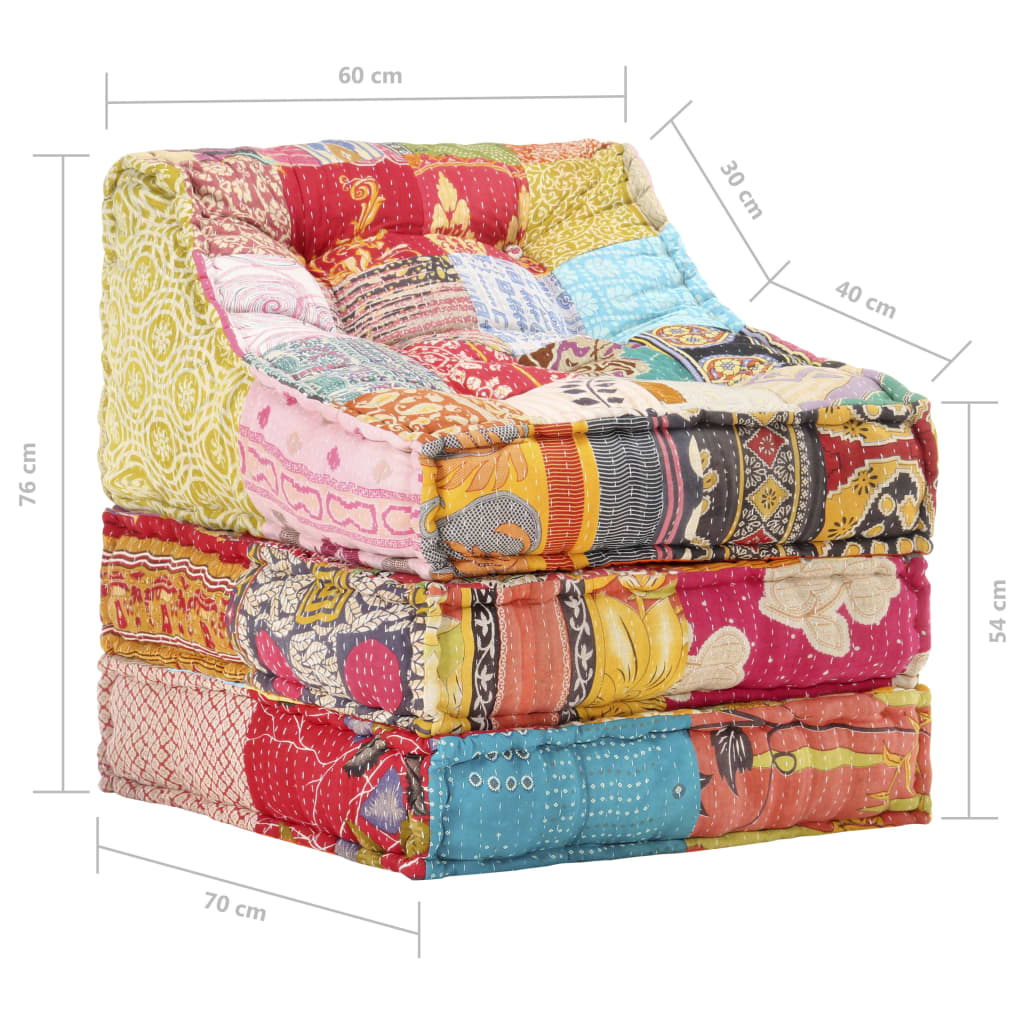 Modular Pouffe Patchwork Fabric