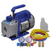 Single Stage Vacuum Pump with 4-Way Manifold Gauge Set