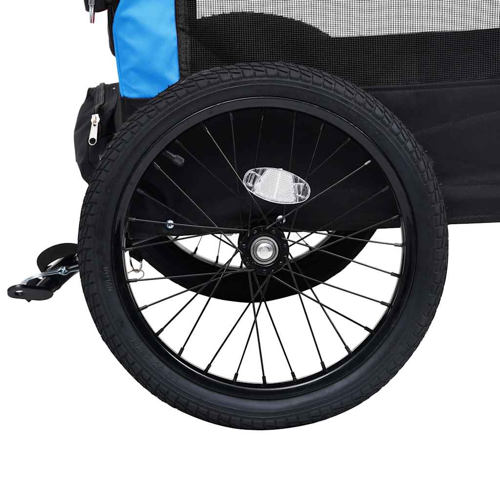 2-in-1 Pet Bike Trailer and Jogging Stroller Blue and Black