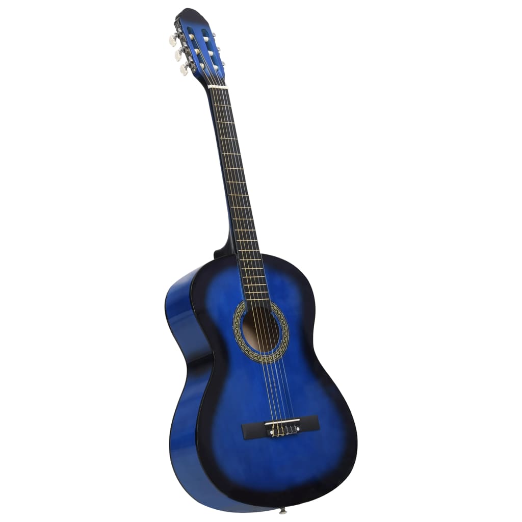 12 Piece Classical Guitar Beginner Set Blue 4/4 39