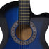 12 Piece Western Classical Guitar Set with 6 Strings Blue 38"