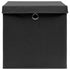 Storage Boxes with Lids 10 pcs Black 32x32x32 cm Fabric