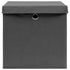 Storage Boxes with Lids 10 pcs Grey 32x32x32 cm Fabric