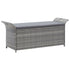 Storage Bench with Cushion Grey 138 cm Poly Rattan