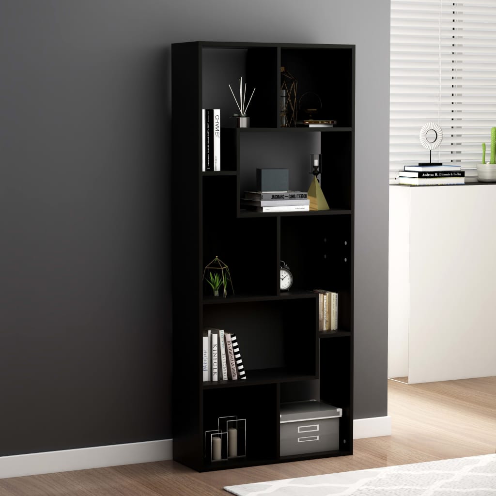 Book Cabinet Black 67x24x161 cm Engineered Wood