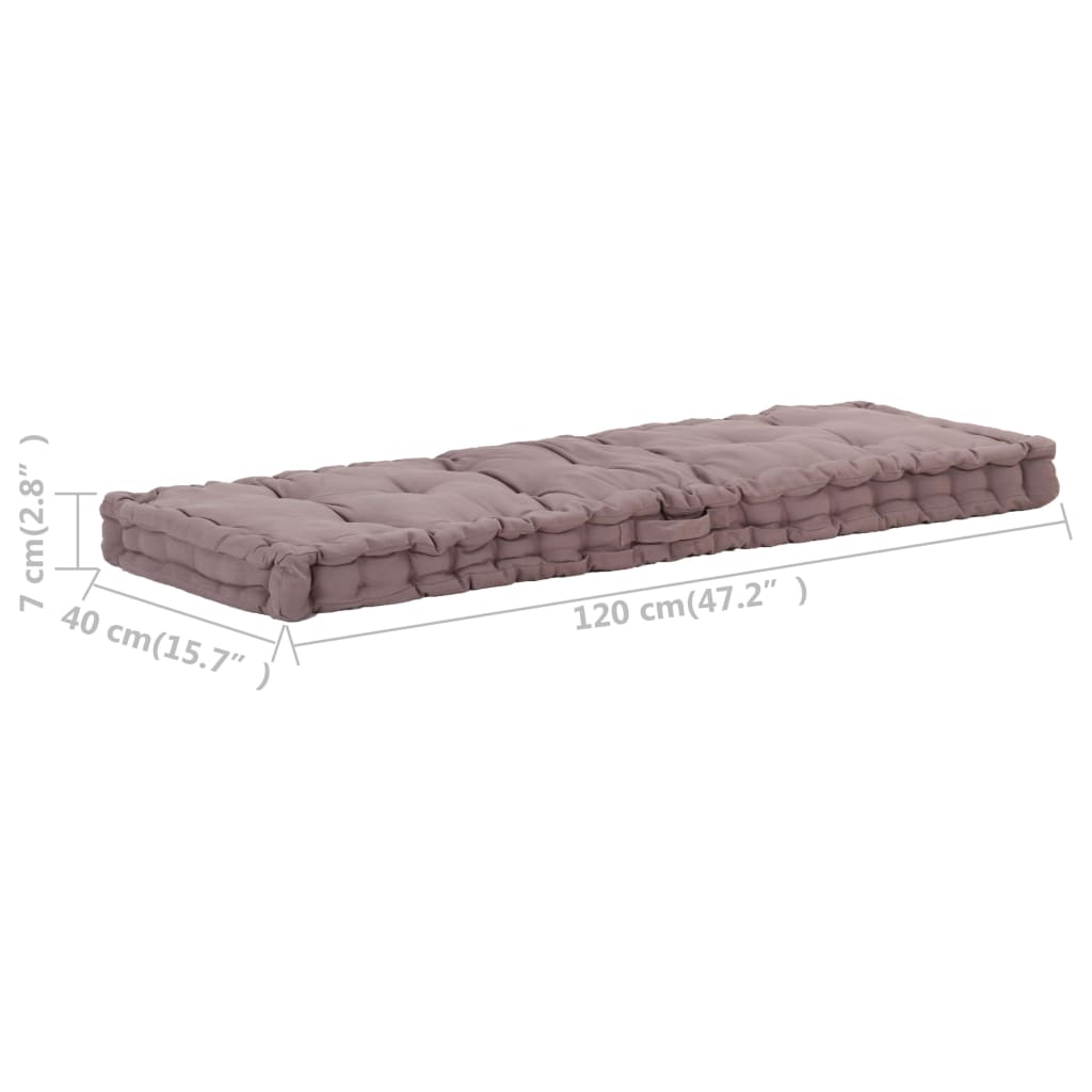 Pallet Floor Cushions 2 pcs Cotton Taupe