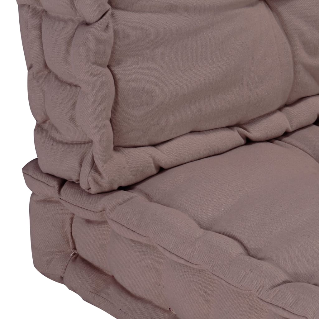 Pallet Floor Cushions 2 pcs Cotton Taupe