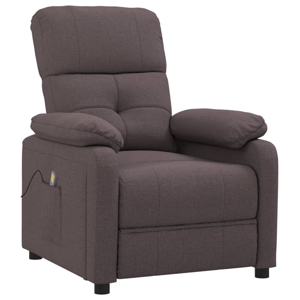 Massage Chair Dark Brown Fabric