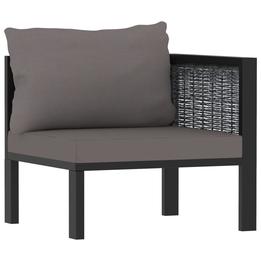 Sectional Corner Sofa with Left Armrest Poly Rattan Anthracite