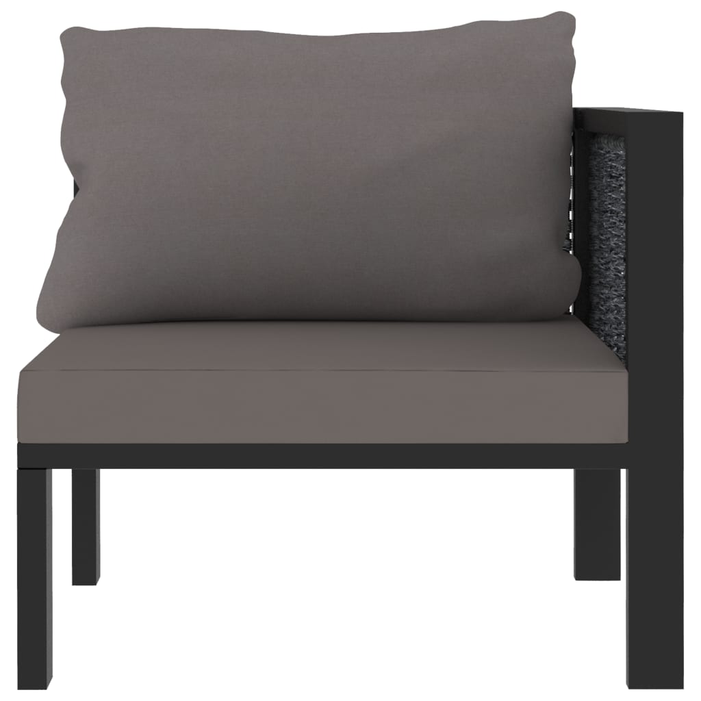 Sectional Corner Sofa with Left Armrest Poly Rattan Anthracite