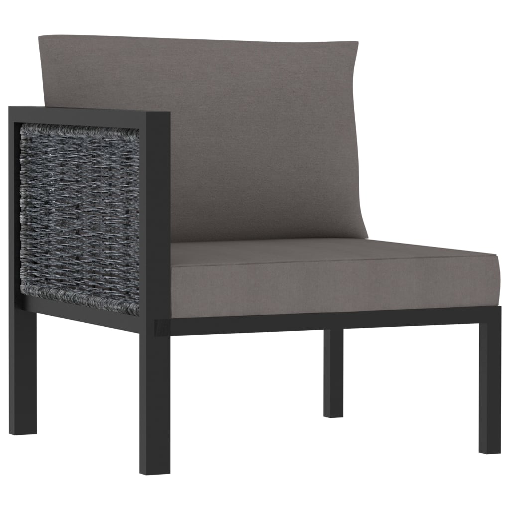 Right Corner Sofa with Cushion Anthracite Poly Rattan