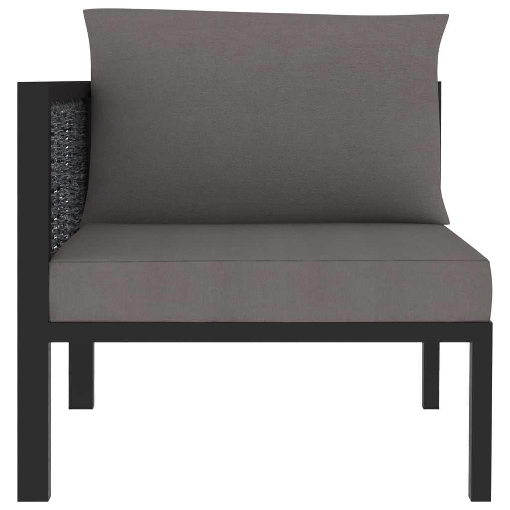 Right Corner Sofa with Cushion Anthracite Poly Rattan