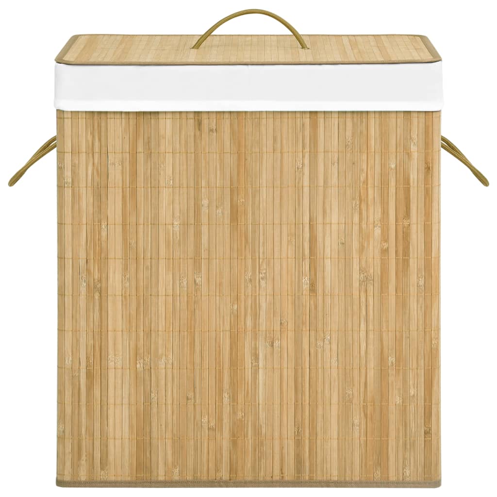 Bamboo Laundry Basket with 2 Sections 100 L