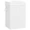 Bamboo Laundry Basket with 2 Sections White 72 L