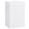 Bamboo Laundry Basket with Single Section White