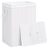 Bamboo Laundry Basket with Single Section White